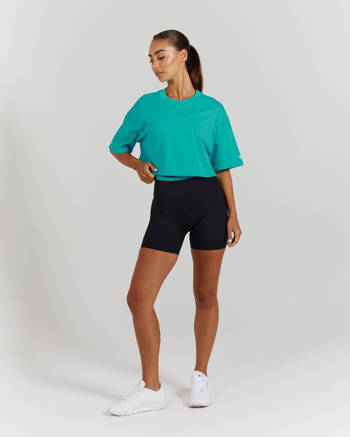 OVERSIZED CROP TEE - OASIS