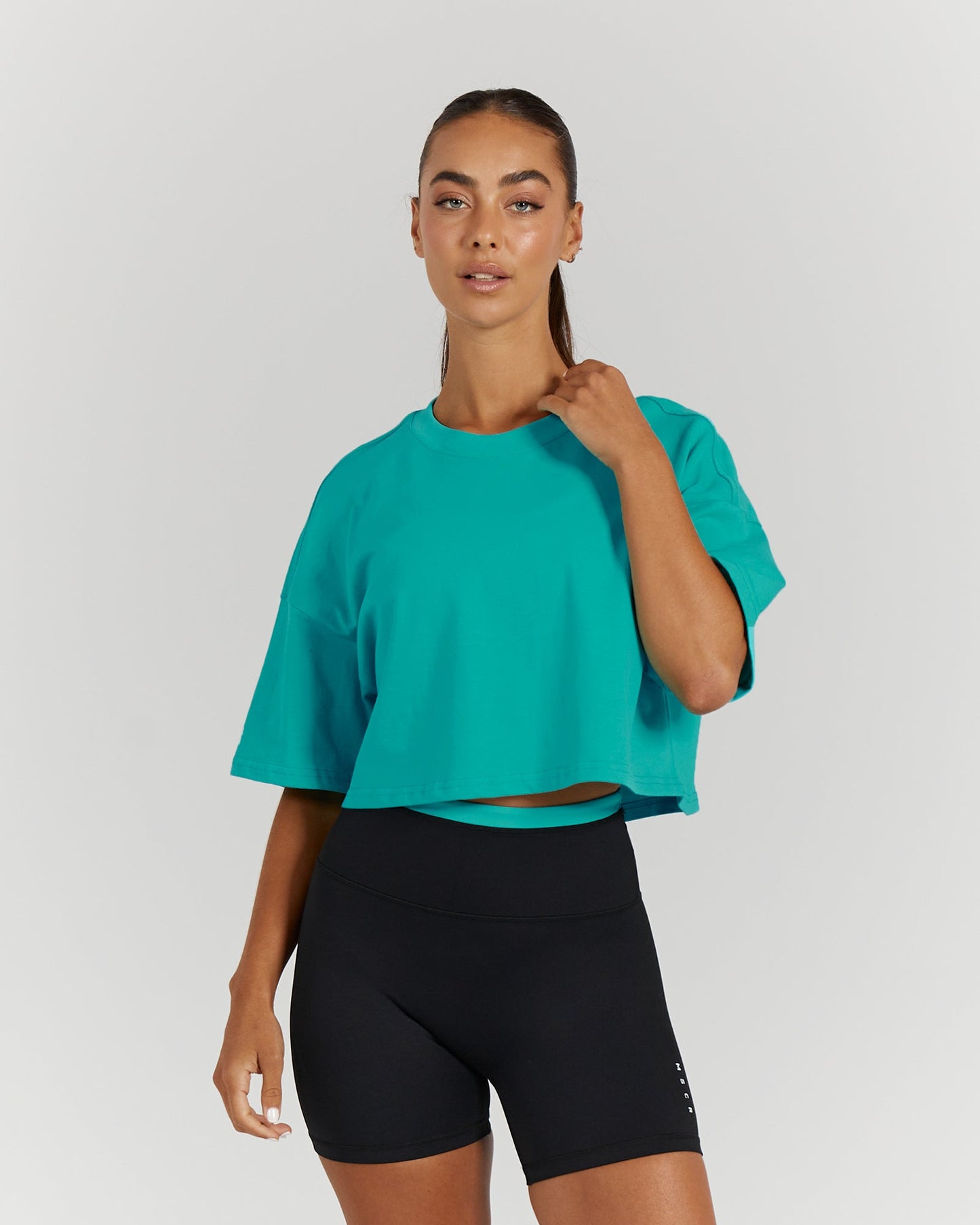OVERSIZED CROP TEE - OASIS