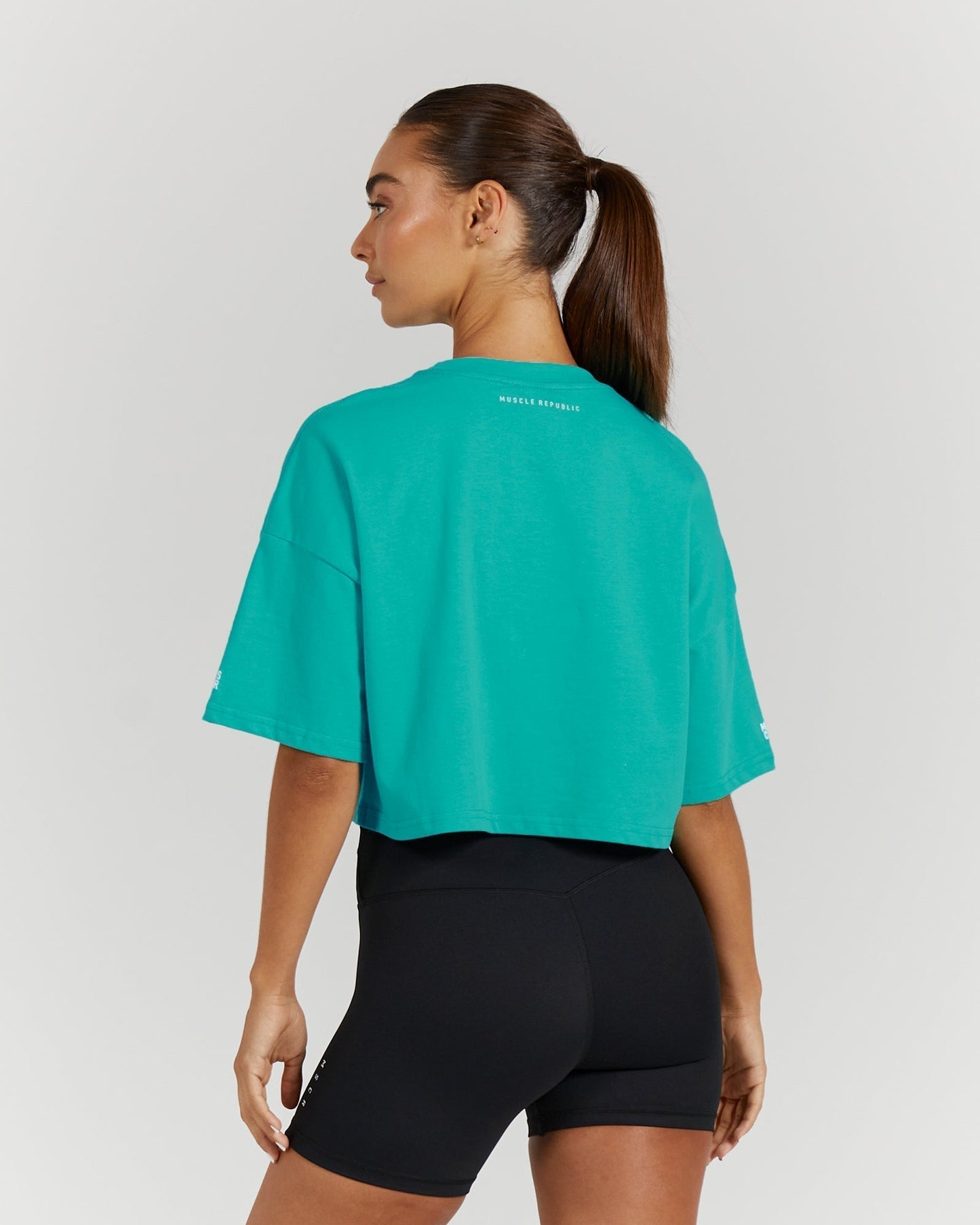 OVERSIZED CROP TEE - OASIS