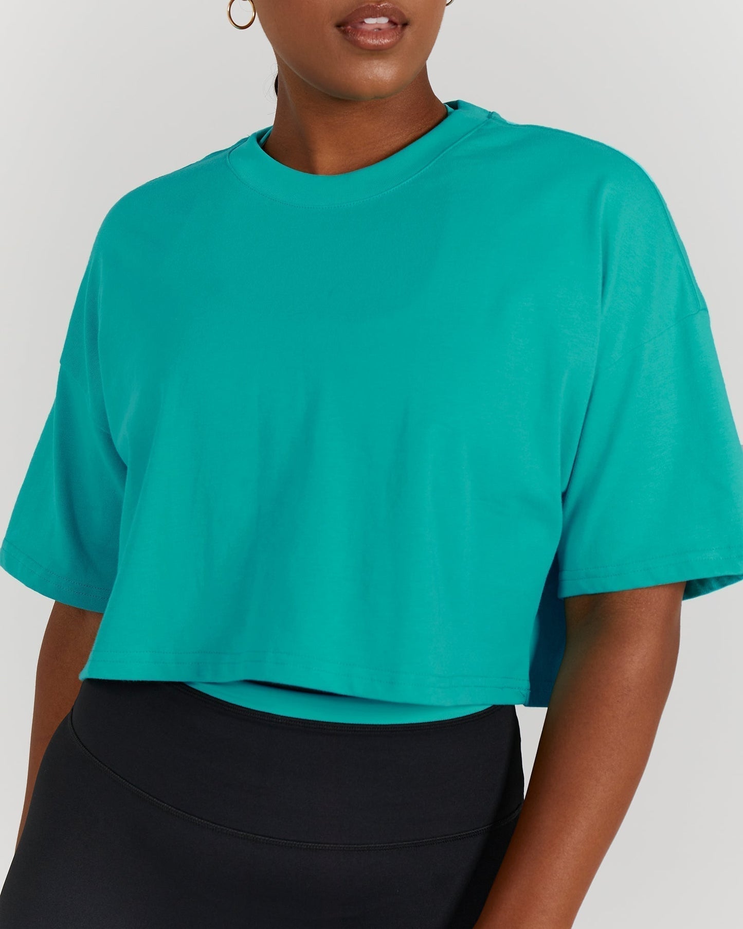 OVERSIZED CROP TEE - OASIS