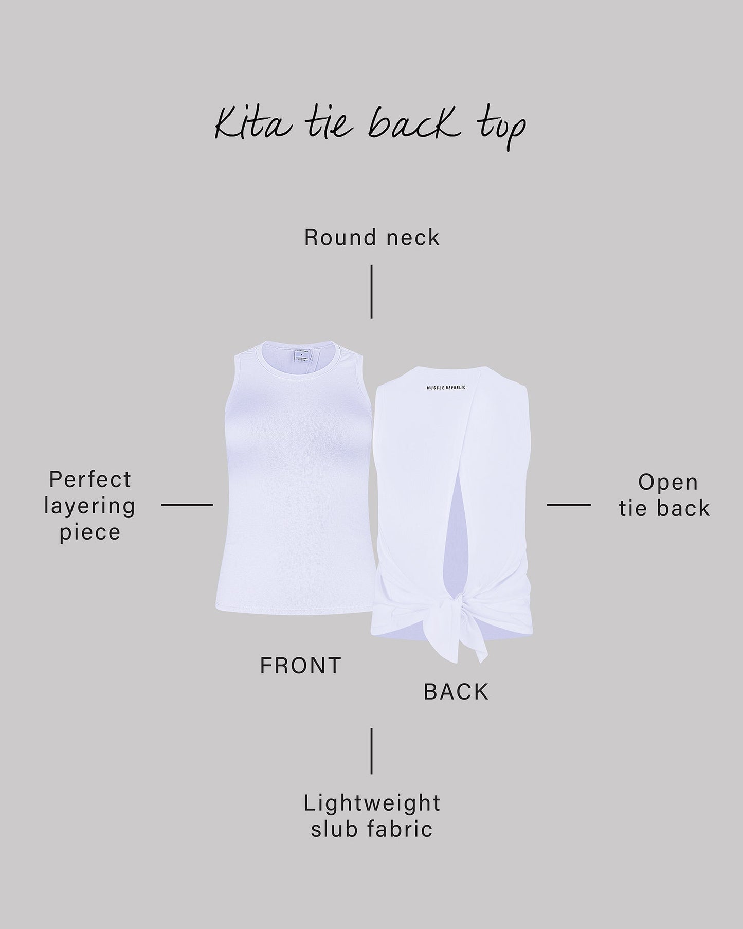 KITA TIE BACK TOP - WHITE