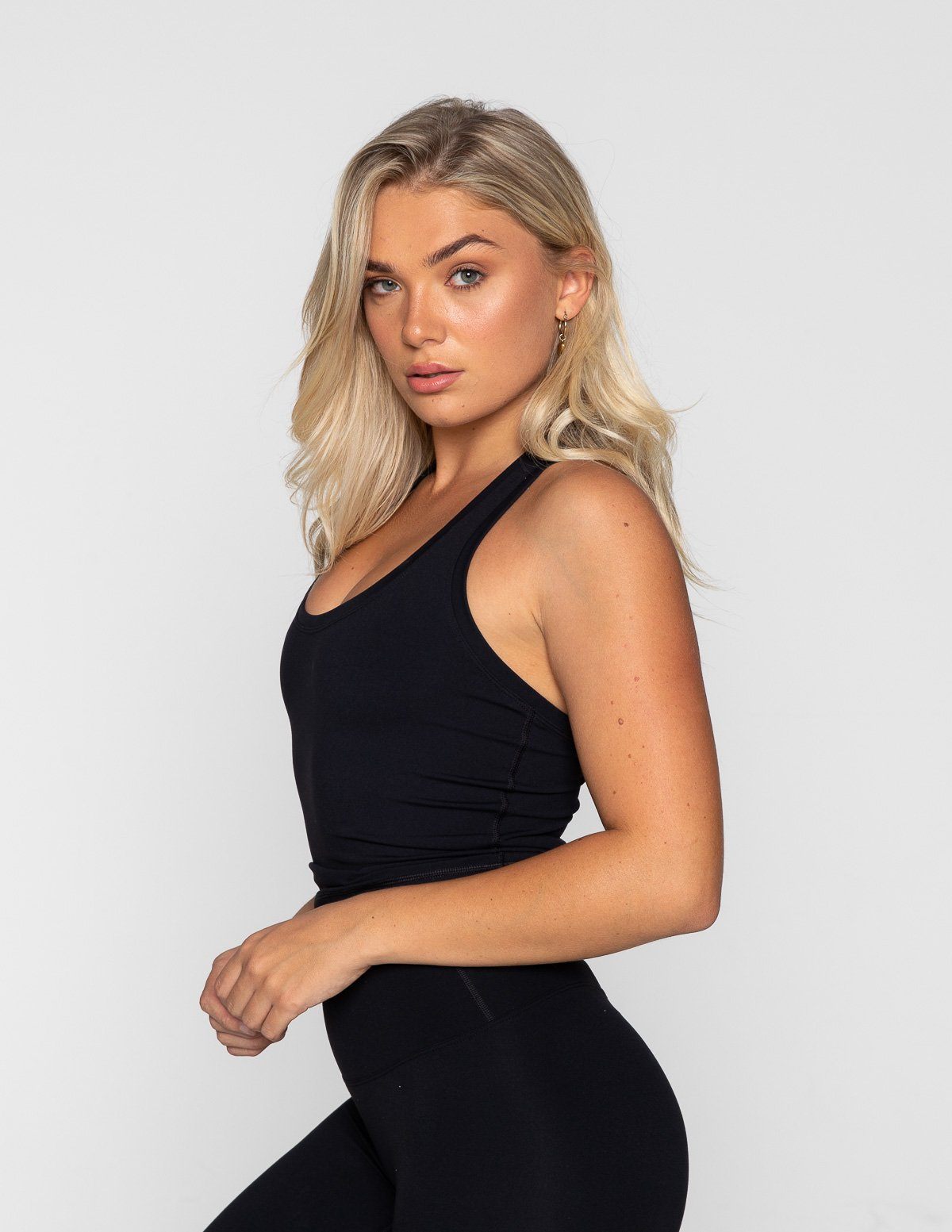 LUXE MIDRIFF TANK - BLACK