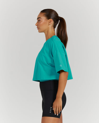 OVERSIZED CROP TEE - OASIS